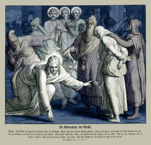 Jeesus ja avionrikkoja nainen, Johanneksen evankeliumi tekijältä Julius Schnorr von Carolsfeld