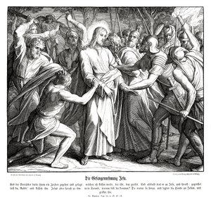 Jeesuksen petos, Matteuksen evankeliumi tekijältä Julius Schnorr von Carolsfeld