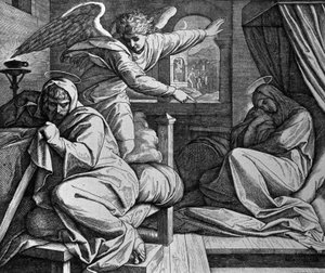Joosefia varoitetaan pakenemaan Egyptiin tekijältä Julius Schnorr von Carolsfeld