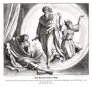 Juudas Makkabeus saa kultaisen miekan tekijältä Julius Schnorr von Carolsfeld