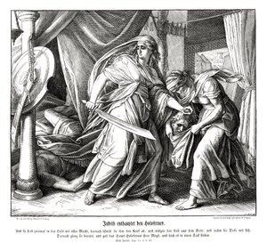 Judith mestaa Holofernesin päät, Juditin kirja tekijältä Julius Schnorr von Carolsfeld
