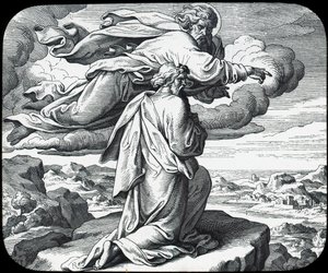 Mooses katselee Israelin maata 1800-luvulla tekijältä Julius Schnorr von Carolsfeld