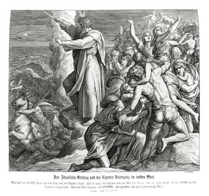 Punaisenmeren jakaminen, Exodus tekijältä Julius Schnorr von Carolsfeld