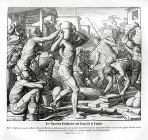 Israelilaiset ovat orjuutettuja Egyptissä, Exodus tekijältä Julius Schnorr von Carolsfeld