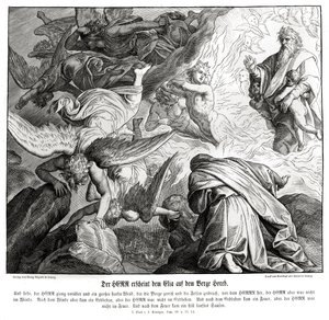 Herra ilmestyy Elialle Hoorebin vuorella tekijältä Julius Schnorr von Carolsfeld