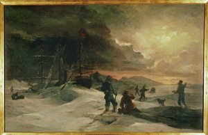 Kaksi itävaltalaista upseeria, Julius von Payer ja Karl Weyprecht ... (maalaus kankaalle) tekijältä Julius Von Payer