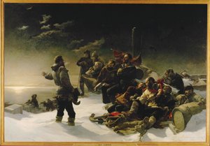 Kaksi itävaltalaista upseeria, Julius von Payer ja Karl Weyprecht ... (maalaus kankaalle) tekijältä Julius Von Payer