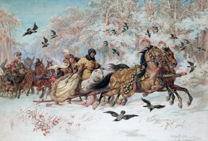 Olenka ja Kmicic reessä, 1885