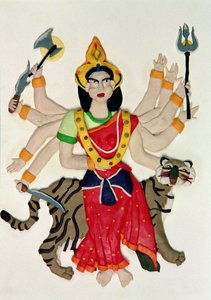 Durga (öljy ja savi paperille)