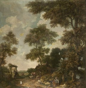 Tapettimaalaus hollantilaisesta maisemasta hiekkatiellä tekijältä Jurriaan Andriessen (attributed to)