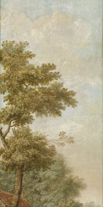 Kolme seinäverhoilua hollantilaismaisemilla tapettimaalaus Kolme tapettimaalausta hollantilaisesta maisemasta Kolme tapettimaalausta hollantilaisesta maisemasta tekijältä Jurriaan Andriessen (attributed to)