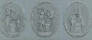 Mallit kolmelle medaljongille: Liberty, Equality ja Fraternity