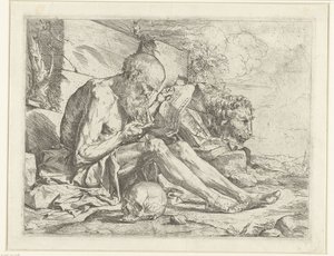Pyhä Hieronymus lukemassa tekijältä Jusepe de Ribera