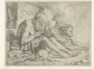 Pyhä Hieronymus lukemassa tekijältä Jusepe de Ribera