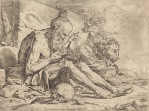 Saint Jerome Reading tekijältä Jusepe de Ribera