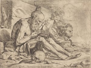 Lukeva pyhä Hieronymus tekijältä Jusepe de Ribera