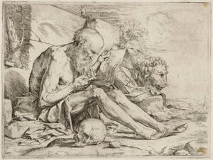 Lukeva pyhä Hieronymus tekijältä Jusepe de Ribera