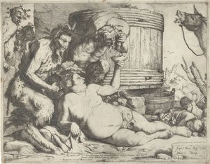 Silenus viinitynnyrissä tekijältä Jusepe de Ribera