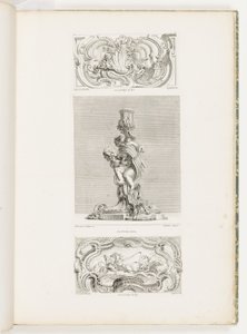 Ornamenttipaneeli Shell -suihkulähteellä Garlands ja Volutes, pl. 22 Oeuvre de Juste-Aurèlessa tekijältä Juste Aurèle Meissonnier