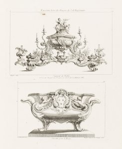 Yhdeksäs sarja J.A. Meissonnierin teoksia, Surtout de Table (Surtout de Table). tekijältä Juste Aurèle Meissonnier