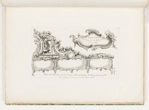 Partie des Ornées de la Carte Chronologique du Roy faite fi 1733 [Osa Ornamentation of the 1733 Chronology (Old Testament) kuninkaalle], pl. 35 paikassa Oeuvre de Juste Aurele Meissonnier tekijältä Juste Aurèle Meissonnier