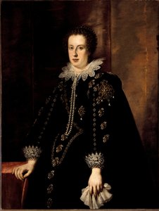 Claude de Mediciksen muotokuva (Claudia de Medici) (1604-1648) Urbinin herttua Federico della Roveren vaimo, sitten Itävallan arkkiherttua Leopold V. Tiroli. Justus Sustermansin maalaus (1597-1681) 1600-luvun Firenze, Pittin palatsi