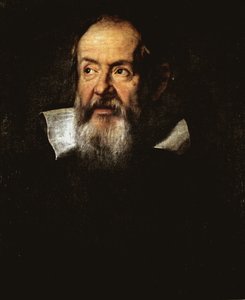 Italian tähtitieteilijän Galileo Galilein muotokuva (öljy kankaalle