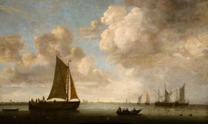 Kaukainen näkymä Hollannin rannikolle, 1660. tekijältä Justus Verwer