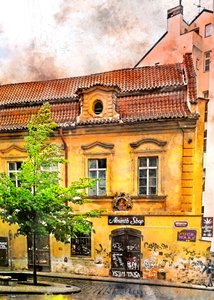 Historiallinen absinttikaupan rakennus
