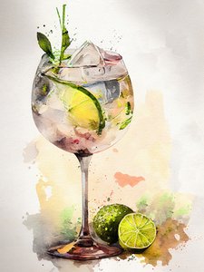 Vesiväri-gin tonic tekijältä Justyna Jaszke