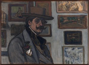 Omakuva ruskeassa hatussa, 1897. tekijältä József Rippl Rónai