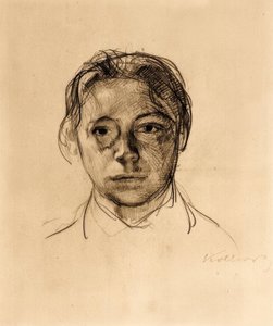 Jugendliches Selbstbildnis mit lockerem Haar tekijältä Käthe Kollwitz