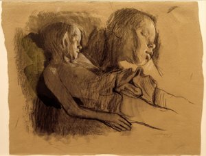 K. Kollwitz, Nukkuva lapsi ja lapsen pää tekijältä Käthe Kollwitz