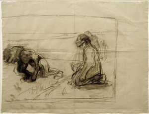 K. Kollwitz, Study on Pflüger (kyntäjä polvistuvan vaimon kanssa) tekijältä Käthe Kollwitz