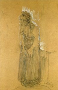 Naurava nainen tekijältä Käthe Kollwitz