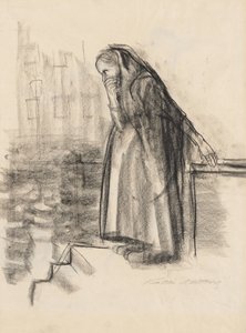 Itsemurhaa pohtiva raskaana oleva nainen (etupuoli) tekijältä Käthe Kollwitz