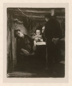 Kuolema (lehti 2 sarjasta "Kankurien kapina", 2. vedostila) tekijältä Käthe Kollwitz