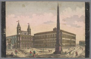 Näkymä Piazza di San Giovanni -aukiolle Lateranossa Roomassa Näkymä Place de St Lean de Lateranille (otsikko esineessä) tekijältä Kaiserlich Franziskische Akademie