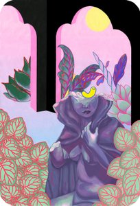 Garden Witch, 2019 (akryyli puuvillalle) tekijältä Kam Tsz