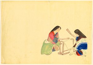 Sadan maailman kukat (Momoyogusa): Fulling Silk (Uchiginu) tekijältä Kamisaka Sekka