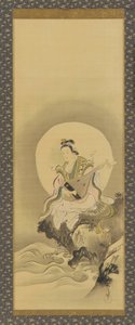Benten Sarasvati istuu kalliolla, Edo-kausi, 1600-luvun puoliväli - 1700-luvun alku.