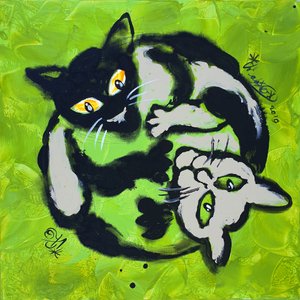 Leikkisät Yin-Yang-kissat