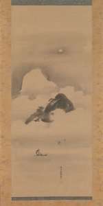 Maisema kuutamossa, vuoden 1662 jälkeen. tekijältä Kanō Tan’yū