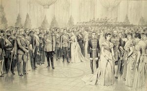 Tuomiojuhla Talvipalatsin Pyhän Nikolauksen salissa, 1880-luku. tekijältä Karel Brozh