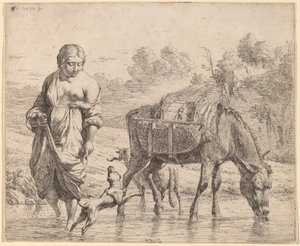 Nainen ylittää virran tekijältä Karel Dujardin