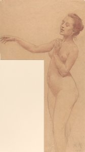 Nainen nude ojennetulla käsivarrella