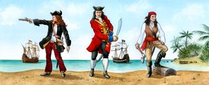 Anne Bonny, John Calico Jack Rackam ja Mary Read, 18th Century Pirates.