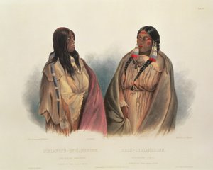 Käärme-heimon nainen ja Cree-heimon nainen, levy 33 teoksen "Matkat Pohjois-Amerikan sisämaassa" niteestä 2.