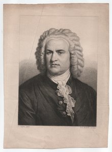Johann Sebastian Bach (1685-1750) (n. 1850, kaiverrus). tekijältä Karl & Andorff Friedrich August (1819 1875) Jager