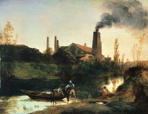 Eberswaldin mylly, noin 1830, Charles Blechen (1798-1840), öljy, 25x33 cm tekijältä Carl Blechen